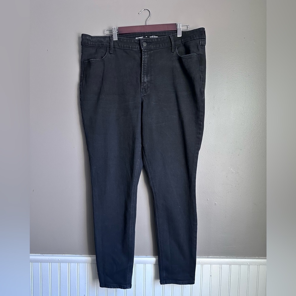 Old Navy High Rise Super Skinny Black Jeans Size 18 Women’s Black Denim - Picture 1 of 14